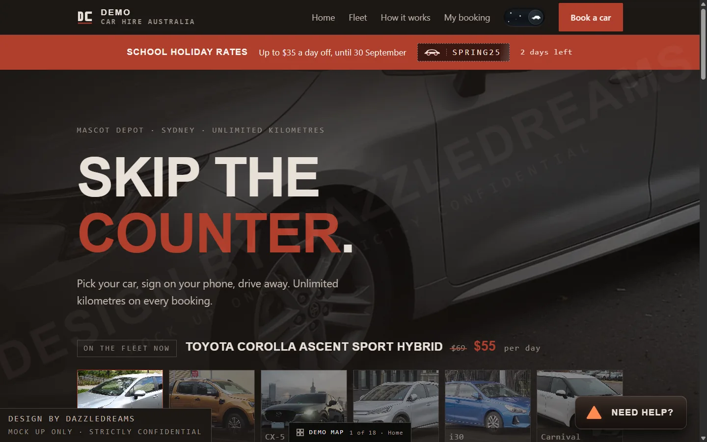 Car hire platform: Booking + back office