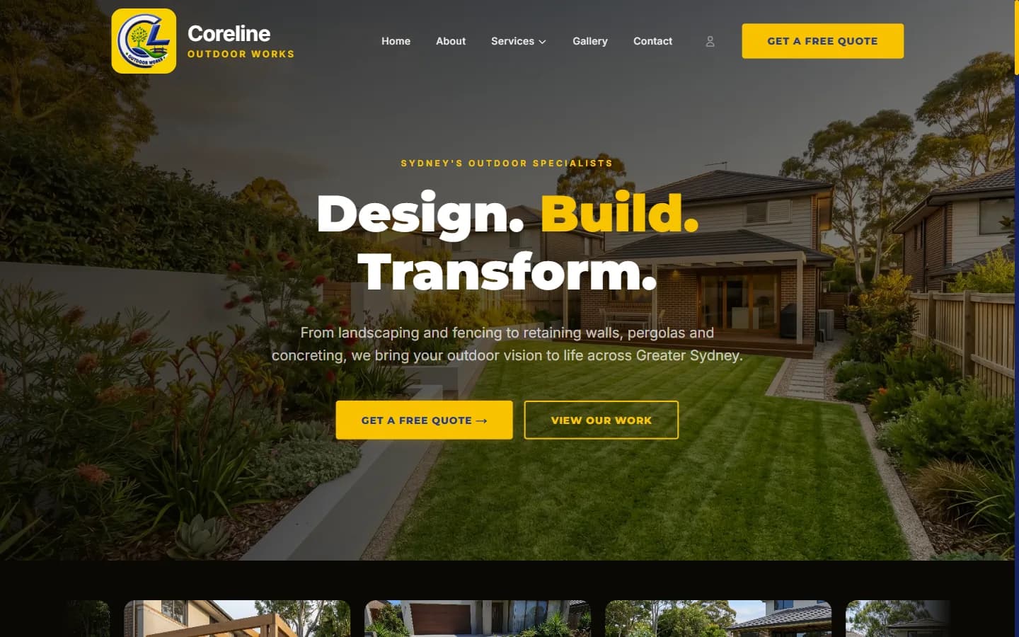 Coreline Outdoor Works home page