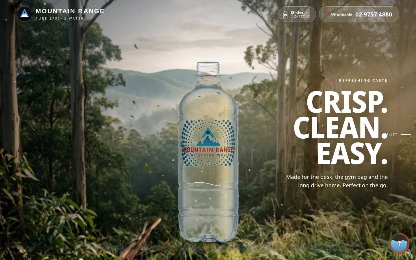 Mountain Range concept: bottle in a eucalyptus valley