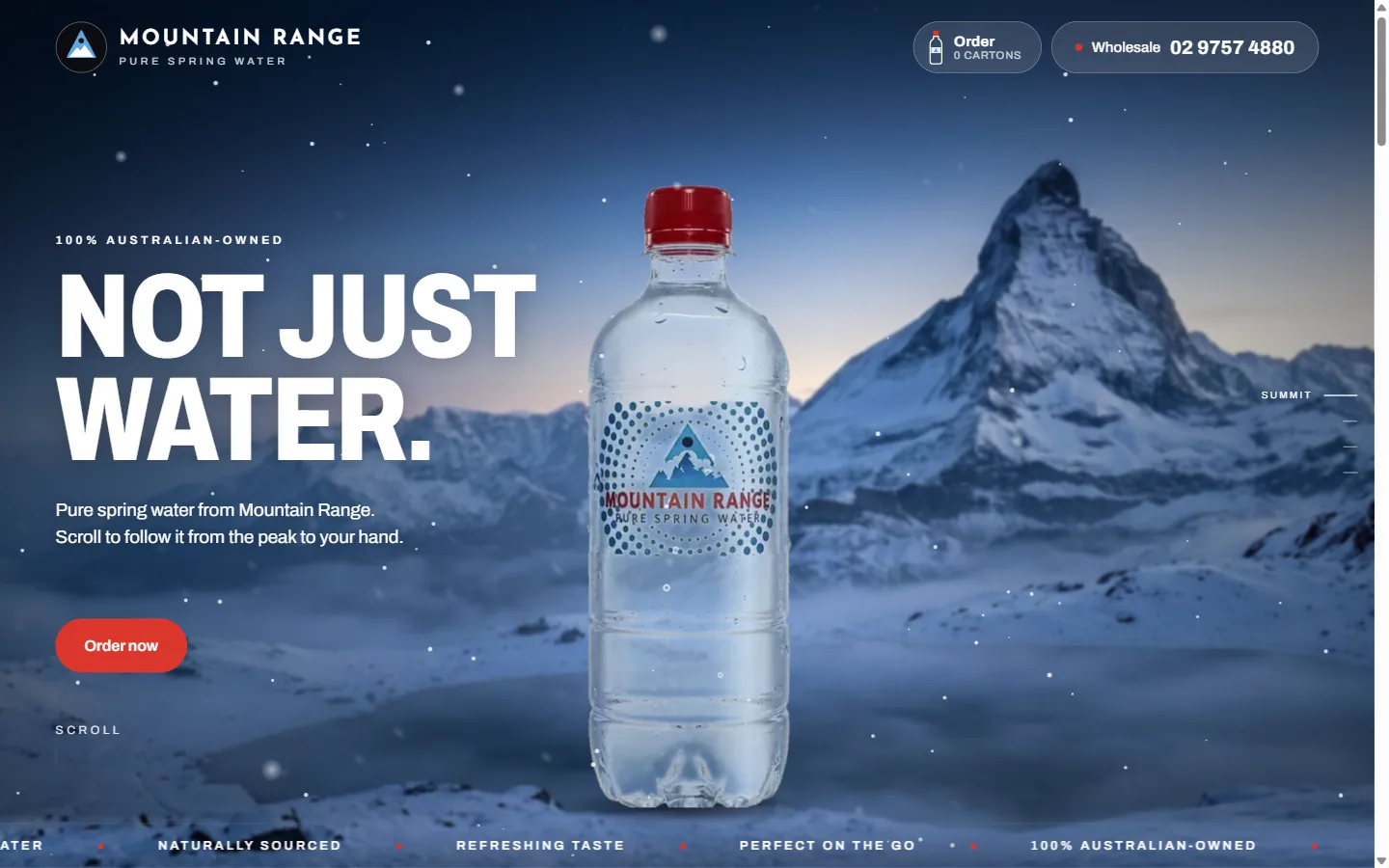 Mountain Range: Brand website concept