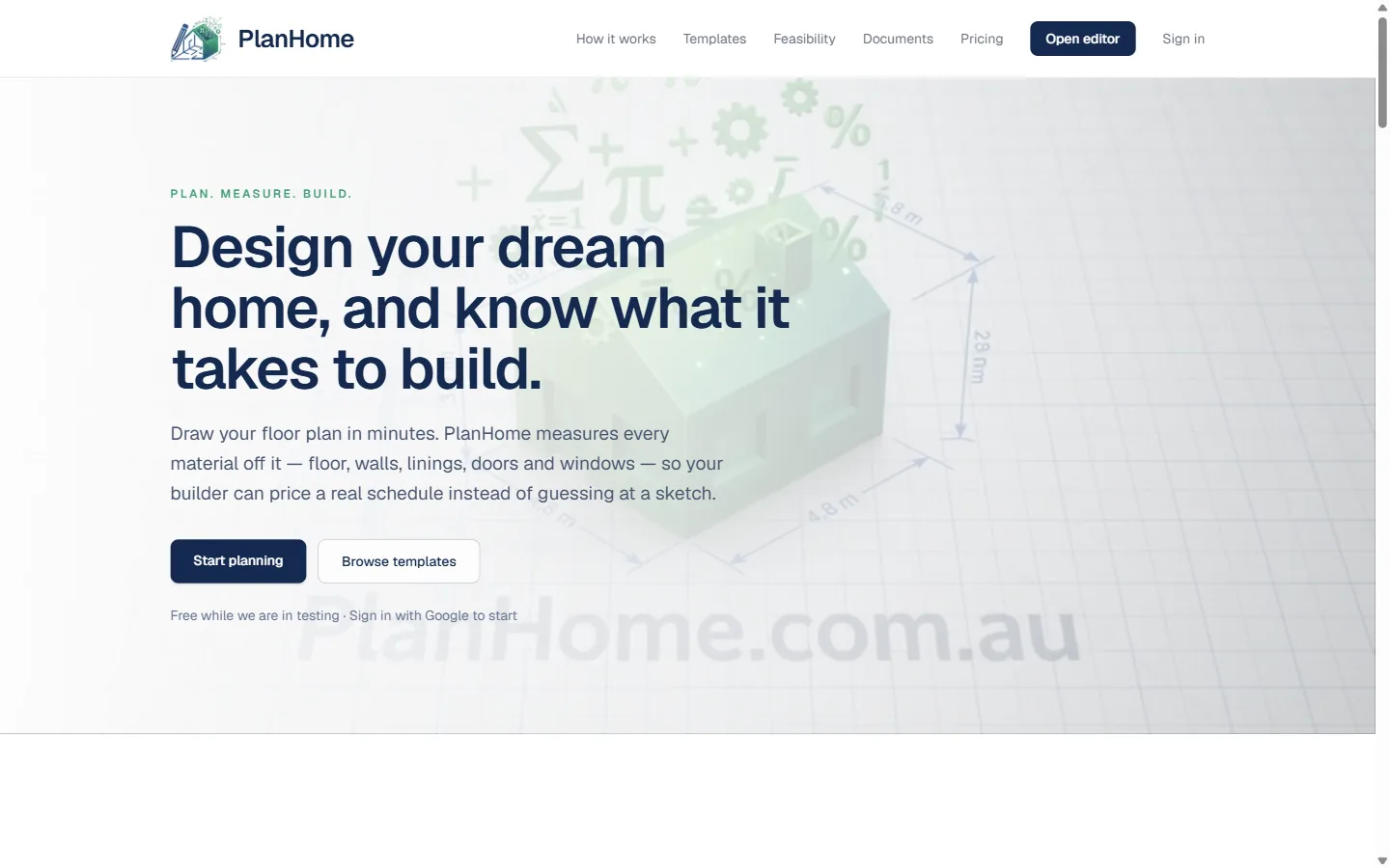 PlanHome home page